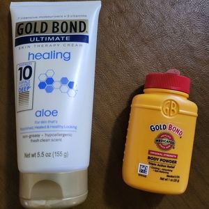 Gold Bond Ultimate Healing Skin Cream w/Aloe 5.5oz AND  GB body powder,1 oz medi